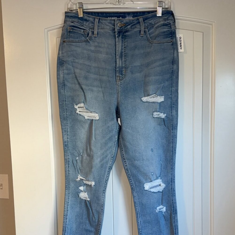 Old Navy Rockstar Super Skinny High Rise Jeans 12 Light Wash NWT